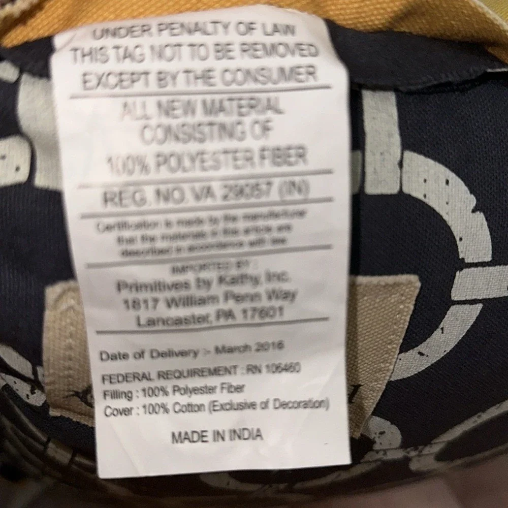 Primitives by Kathy Gone Sailin Nautical Throw Pillow Yellow Navy Cotton 31033